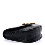 Saint Laurent Crocodile Embossed Calfskin Small Kaia Satchel Black