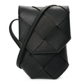 Bottega Veneta Calfskin Intreccio Diago Phone Pouch Black Pinecone Black Pinecone