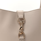 Gucci Ancora Calfskin Web Small Jackie Shoulder Bag Light Grey