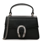 Gucci Dollar Calfskin Crystal Mini Dionysus Top Handle Bag Black Crystal