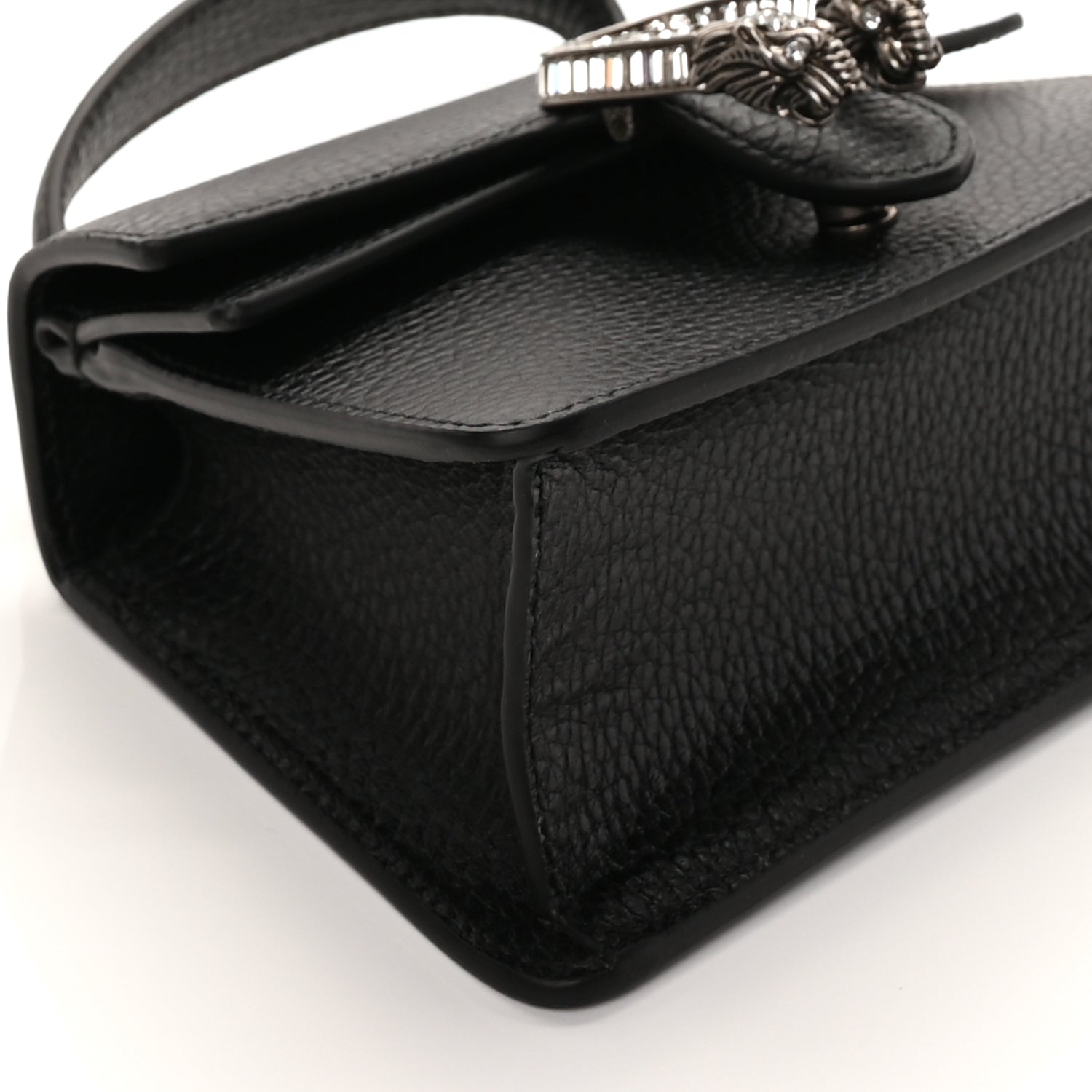 Gucci Dollar Calfskin Crystal Mini Dionysus Top Handle Bag Black Crystal
