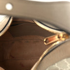 Gucci GG Supreme Monogram Textured Dollar Calfskin Mini Retro Interlocking G Half Moon Bag Beige Mystic White Oatmeal