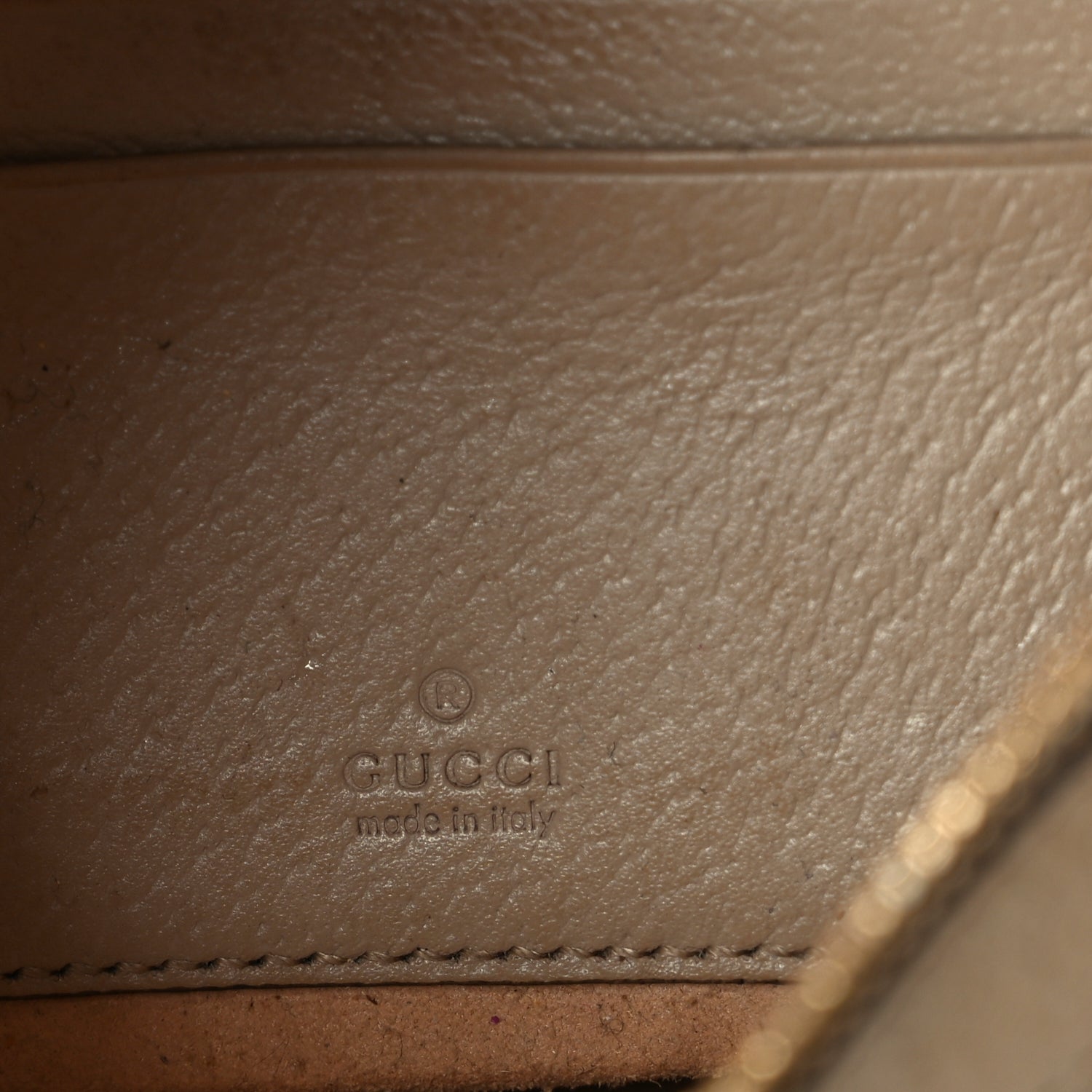 Gucci GG Supreme Monogram Textured Dollar Calfskin Mini Retro Interlocking G Half Moon Bag Beige Mystic White Oatmeal