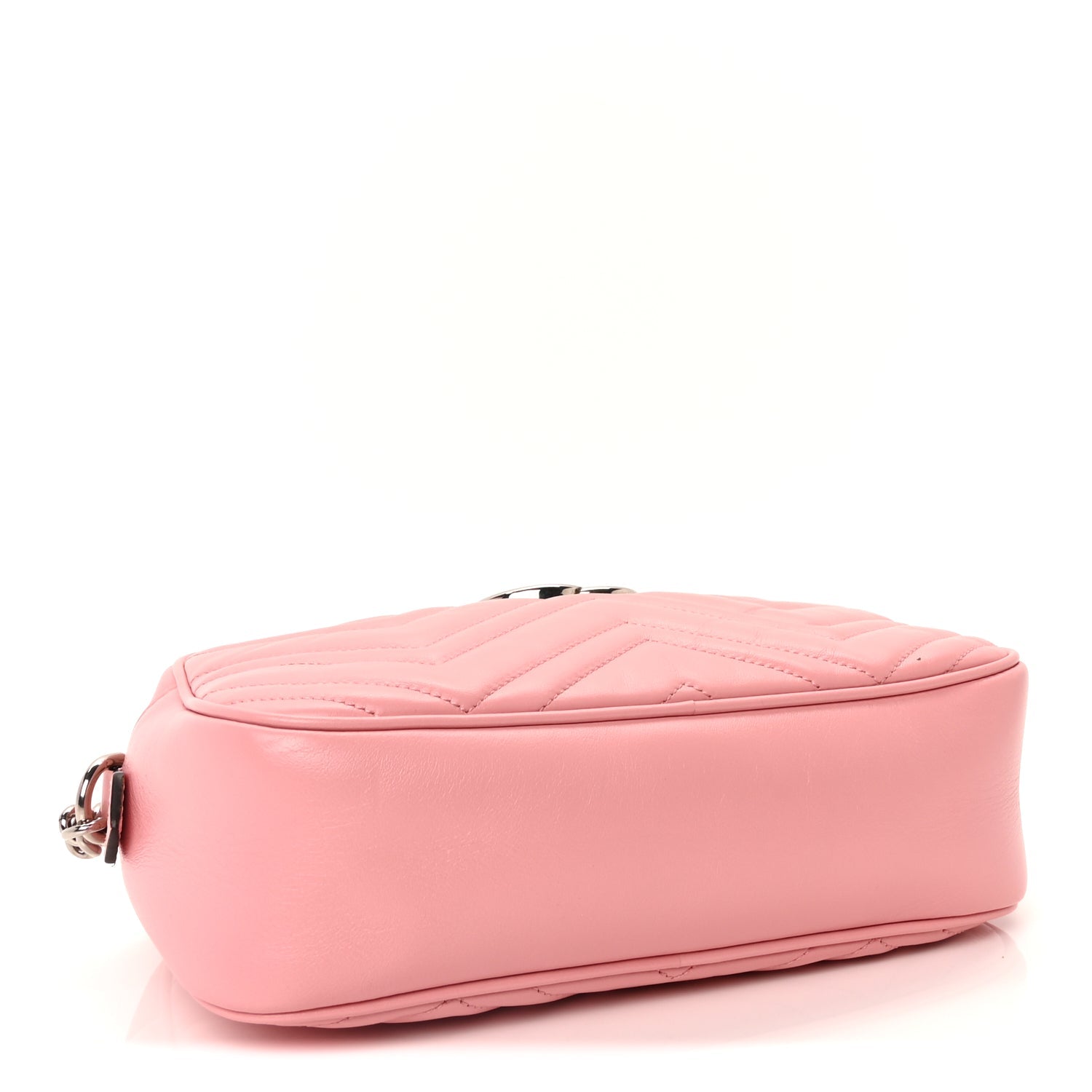 Gucci Calfskin Matelasse Small GG Marmont Chain Shoulder Bag Wild Rose