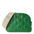Gucci Calfskin GG Matelasse Small Dome Shoulder Bag Green Natural