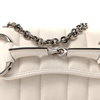 Gucci Nappa Vertical Matelasse Small Maxi Horsebit Chain Shoulder Bag Great White