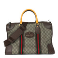 Gucci Soft GG Supreme Monogram Web Neo Vintage Duffle Bag Beige New Acero Crop