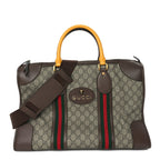 Gucci Soft GG Supreme Monogram Web Neo Vintage Duffle Bag Beige New Acero Crop
