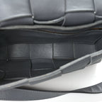 Bottega Veneta Grained Calfskin Maxi Intrecciato Cassette Crossbody Bag Thunder