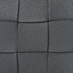 Bottega Veneta Grained Calfskin Maxi Intrecciato Cassette Crossbody Bag Thunder