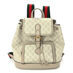 Gucci GG Supreme Monogram Azalea Calfskin Retro Interlocking G Buckle Backpack Beige Mystic White