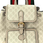 Gucci GG Supreme Monogram Azalea Calfskin Retro Interlocking G Buckle Backpack Beige Mystic White