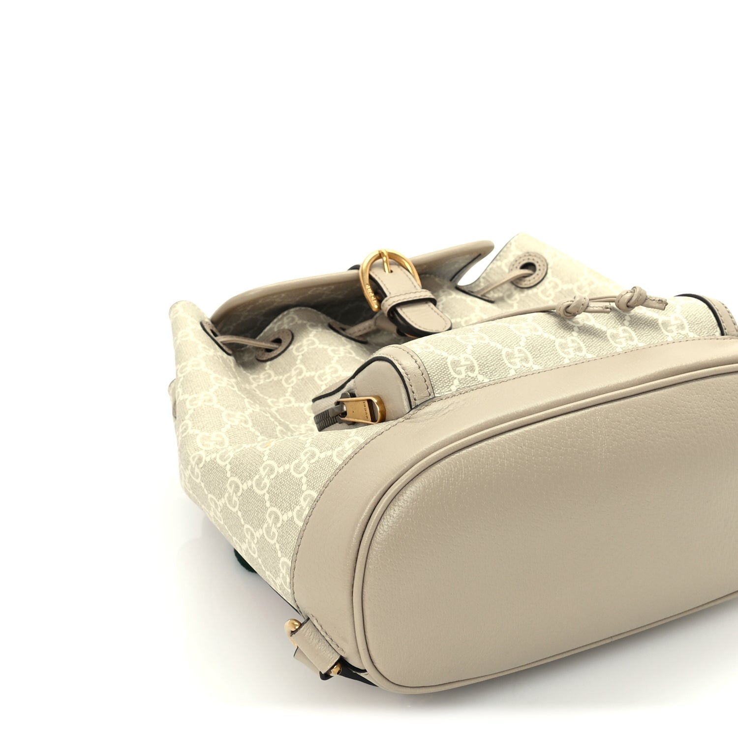 Gucci GG Supreme Monogram Azalea Calfskin Retro Interlocking G Buckle Backpack Beige Mystic White