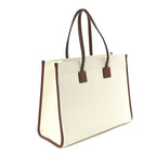 Burberry Canvas Smooth Calfskin Medium Two Tone Freya Tote Brown