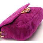 Fendi Shearling Vitello Dolce Macro FF 1974 Baguette  Bouganville