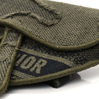 Christian Dior Canvas Embroidered Camouflage Saddle Belt Bag Green