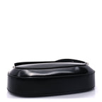 Prada Spazzolato Cleo Flap Adjustable Strap Shoulder Bag  Black