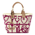 Hermes H Plume Canvas Swift Printed Panoplie Equestre Steeple 25 Bag Rose Pourpre Ecru Beige Chai