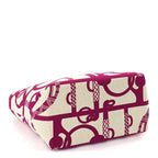 Hermes H Plume Canvas Swift Printed Panoplie Equestre Steeple 25 Bag Rose Pourpre Ecru Beige Chai