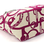 Hermes H Plume Canvas Swift Printed Panoplie Equestre Steeple 25 Bag Rose Pourpre Ecru Beige Chai