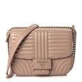 Prada Soft Calfskin Impuntu Embleme Monochrome Flap Shoulder Bag Cipria