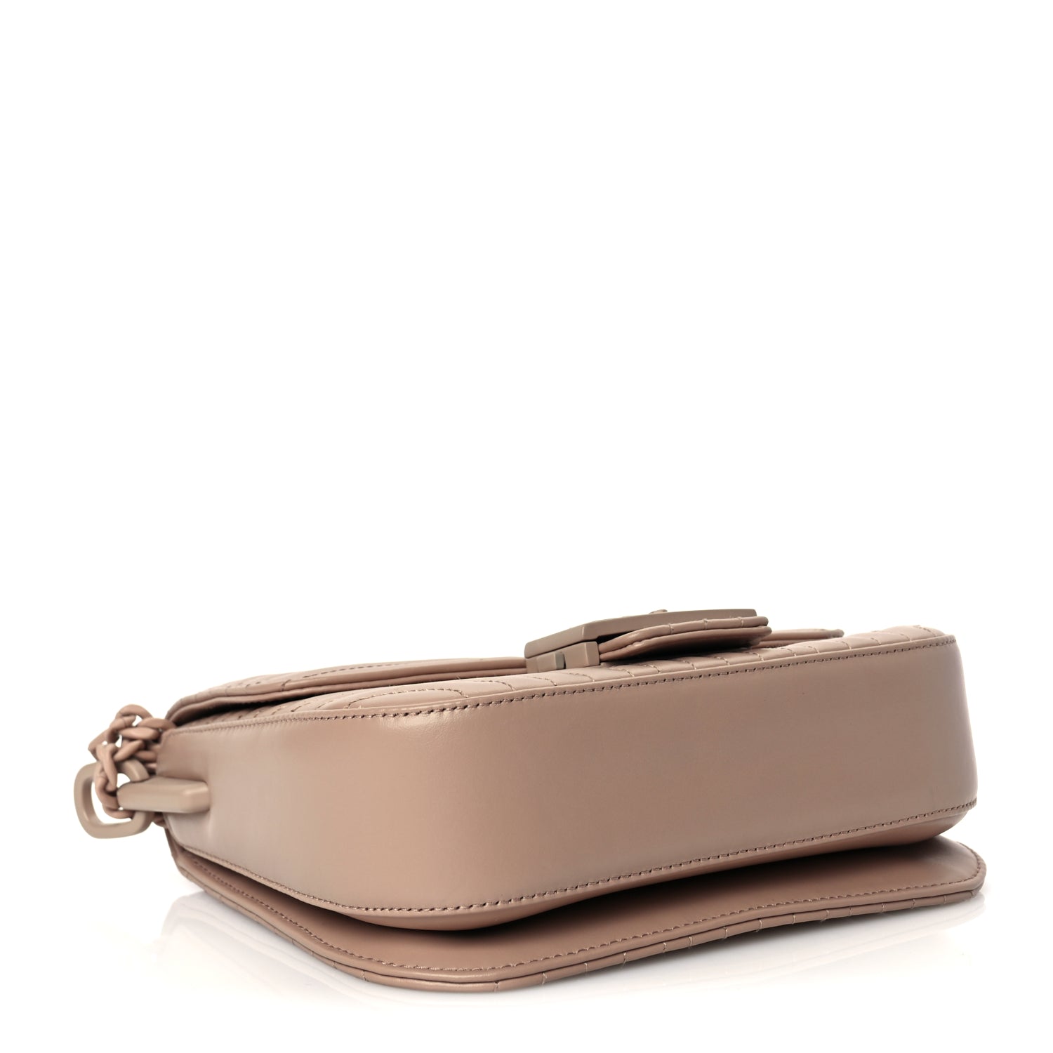 Prada Soft Calfskin Impuntu Embleme Monochrome Flap Shoulder Bag Cipria