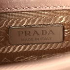 Prada Soft Calfskin Impuntu Embleme Monochrome Flap Shoulder Bag Cipria