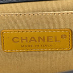 Chanel Calfskin Crocodile Embossed Graffiti Cocodile Medium Boy Flap Black