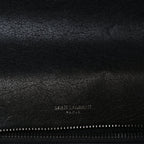 Saint Laurent Sheepskin Matelasse Chevron Monogram Medium College Bag  Black