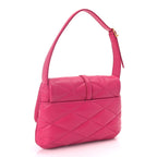 Saint Laurent Lambskin Quilted Le 57 Diamond Shoulder Bag Lipstick Fuschia