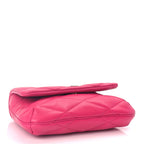 Saint Laurent Lambskin Quilted Le 57 Diamond Shoulder Bag Lipstick Fuschia