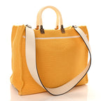 Fendi Crochet Vitello King Logo Plexiglass Medium Fendi Sunshine Shopper Tote Mimosa Panna
