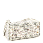 Chanel Tweed Quilted Small Chanel 25 Handbag Ecru Khaki Gold Red