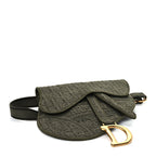 Christian Dior Oblique Embroidered Saddle Belt Pouch Green