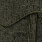 Christian Dior Oblique Embroidered Saddle Belt Pouch Green