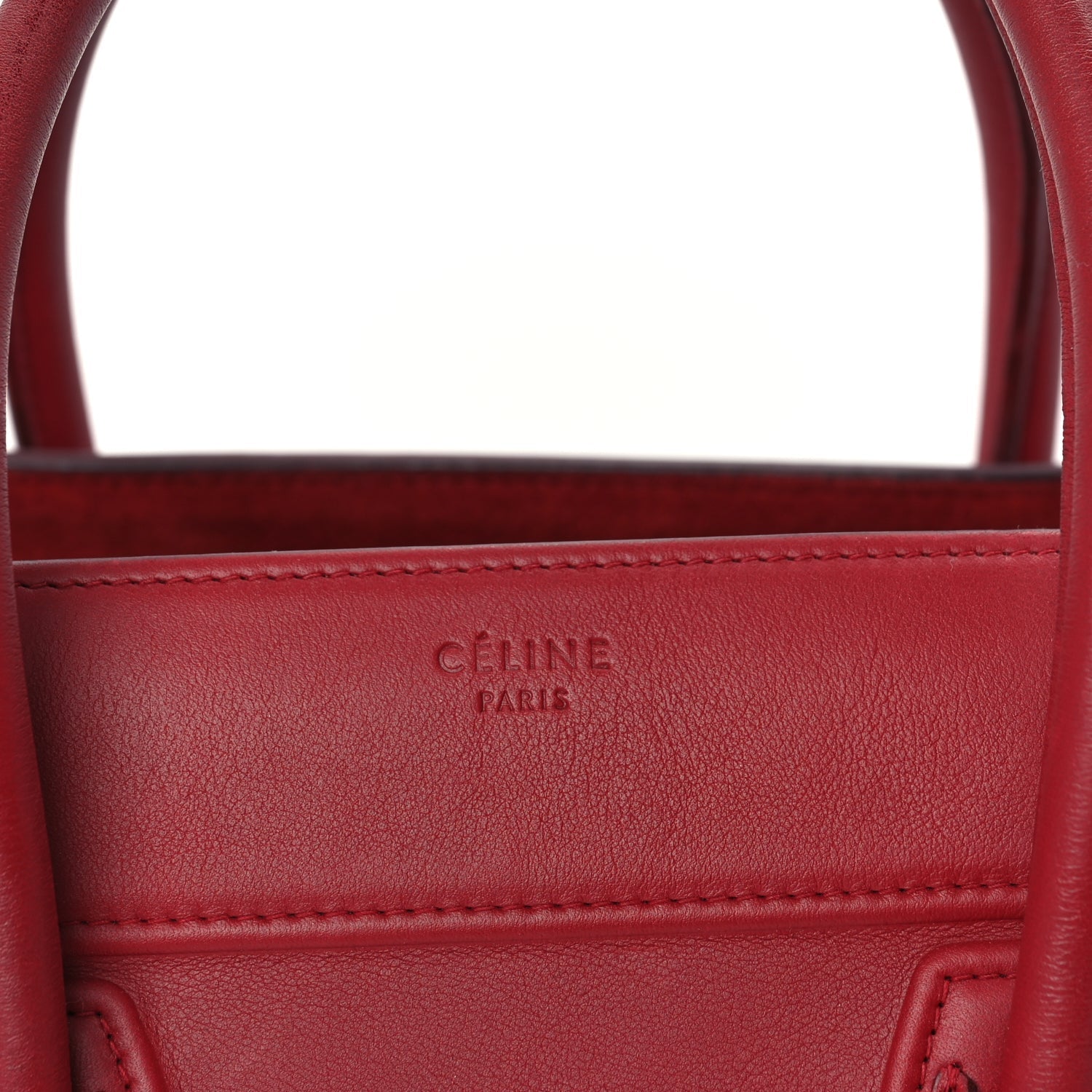 Celine Supple Calfskin Medium Phantom Luggage  Red