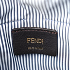 Fendi Fabric Jacquard Vitello Grace Striped Mini Step Out Rice Mirto
