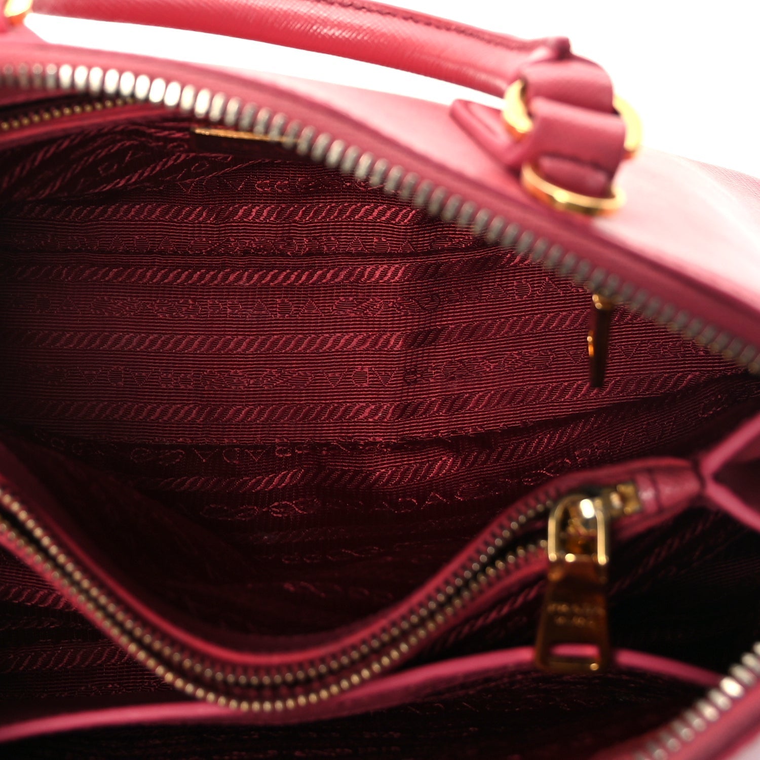 Prada Saffiano Vernice Small Promenade Tote  Peonia