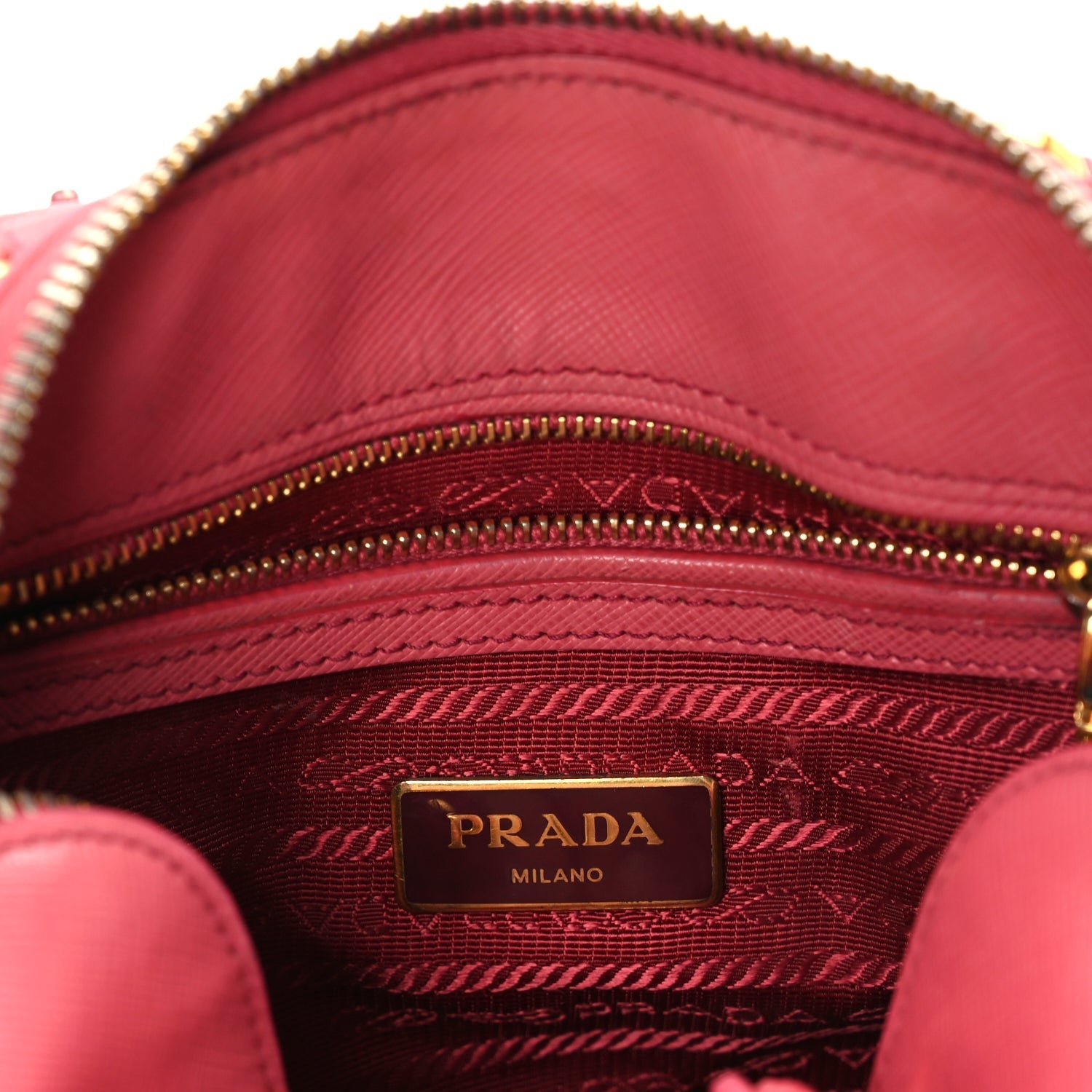 Prada Saffiano Vernice Small Promenade Tote  Peonia