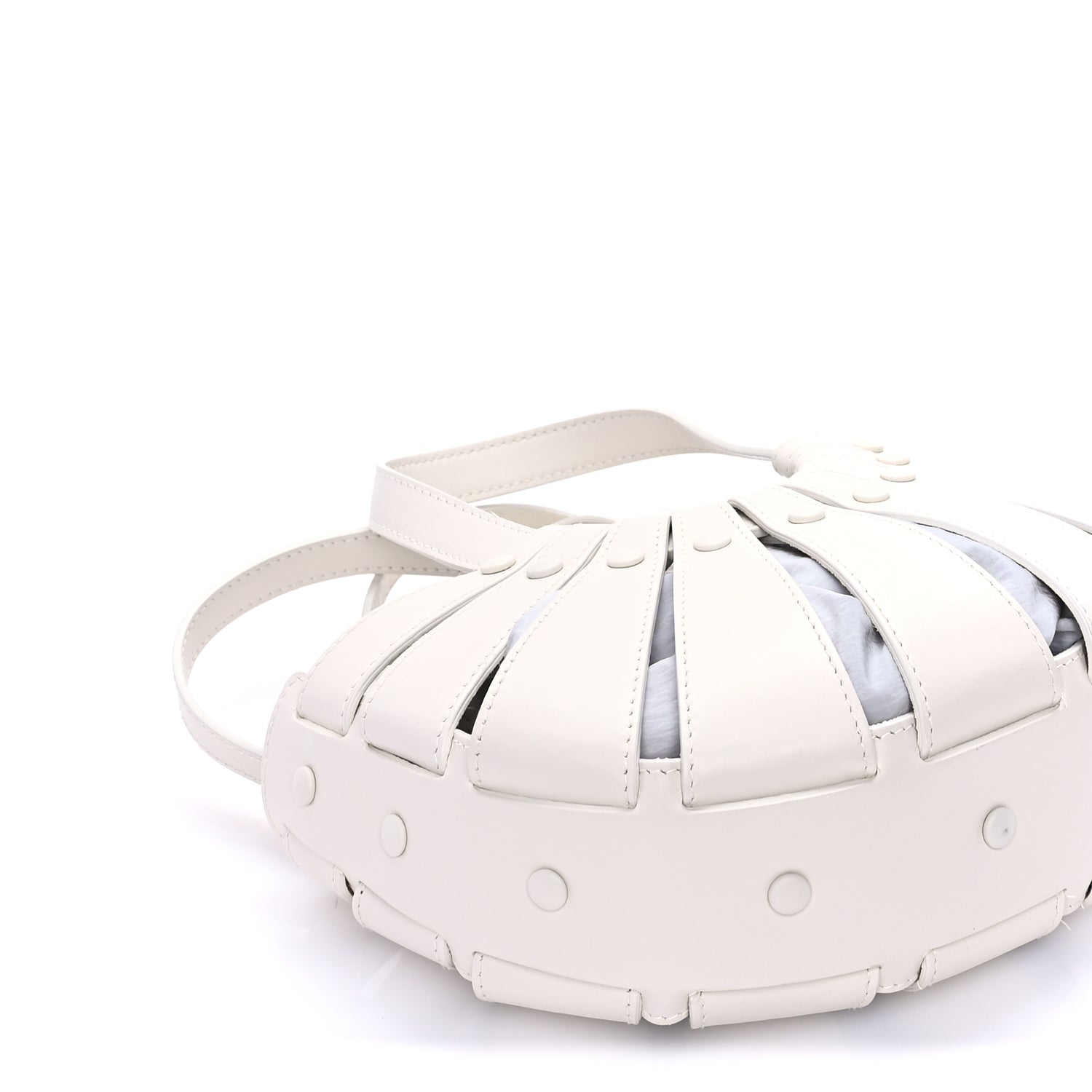 Bottega Veneta French Calfskin Small Shell White Frost