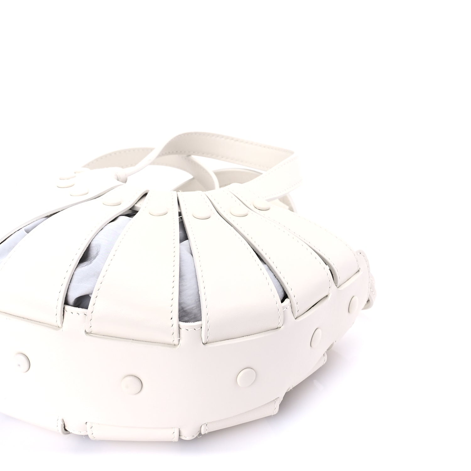 Bottega Veneta French Calfskin Small Shell White Frost