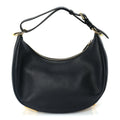 Fendi Vitello Grace Matte Small Fendigraphy Hobo Bag  Black