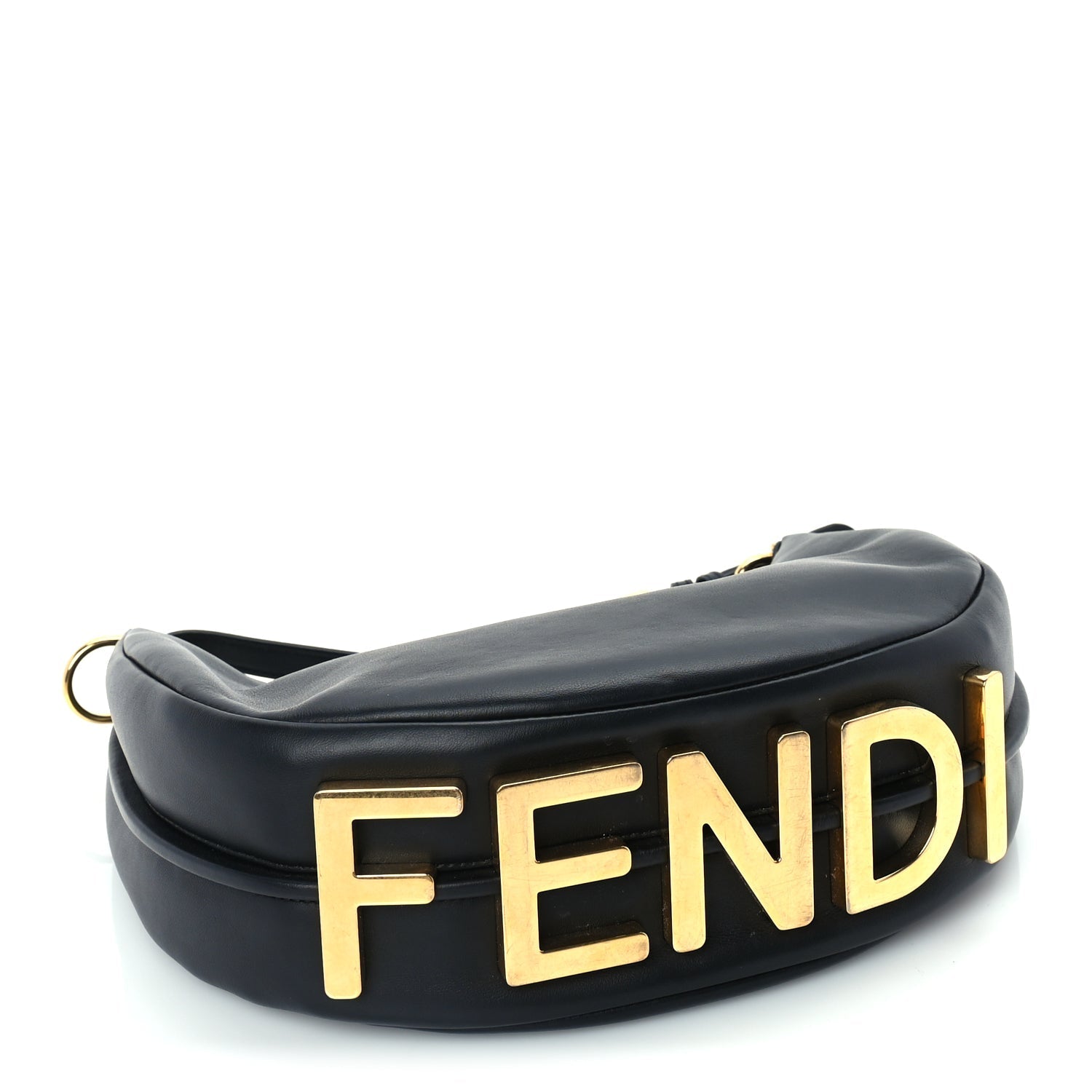 Fendi Vitello Grace Matte Small Fendigraphy Hobo Bag  Black