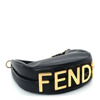 Fendi Vitello Grace Matte Small Fendigraphy Hobo Bag  Black