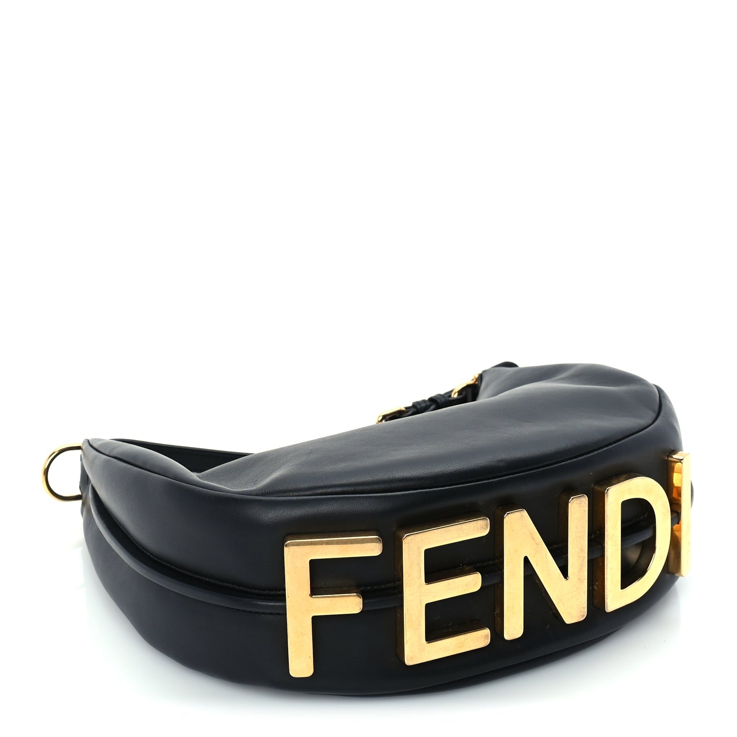 Fendi Vitello Grace Matte Small Fendigraphy Hobo Bag  Black
