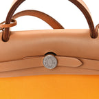 Hermes Toile Officer Vache Hunter Herbag Zip 31 PM Jaune Ambre Natural