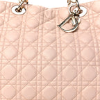Christian Dior Lambskin Cannage Large Dior Soft Shopping Tote Light Pink