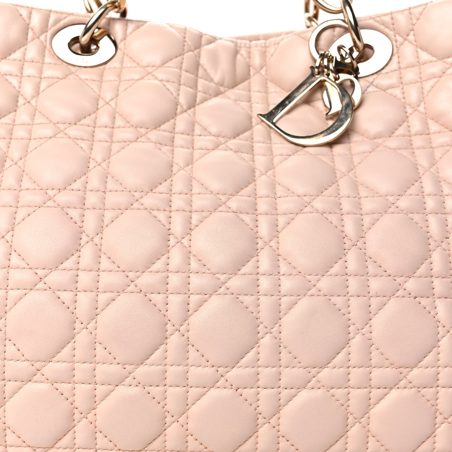 Christian Dior Lambskin Cannage Large Dior Soft Shopping Tote Light Pink