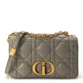 Christian Dior Calfskin Macrocannage Medium Caro Bag  Sand