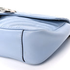 Gucci Calfskin Matelasse Small GG Marmont Shoulder Bag Porcelain Light Blue